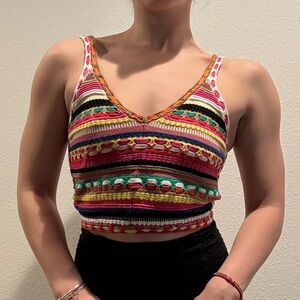 Multicolor Knit Alice + Olivia Crop Top
